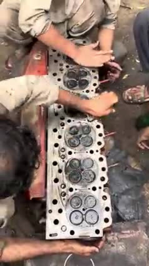 Removing Carbon From a Diesel Cylinder Head
